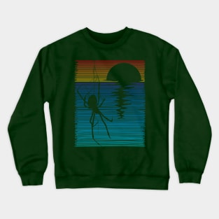 Spider shadow hanging on the beach Crewneck Sweatshirt